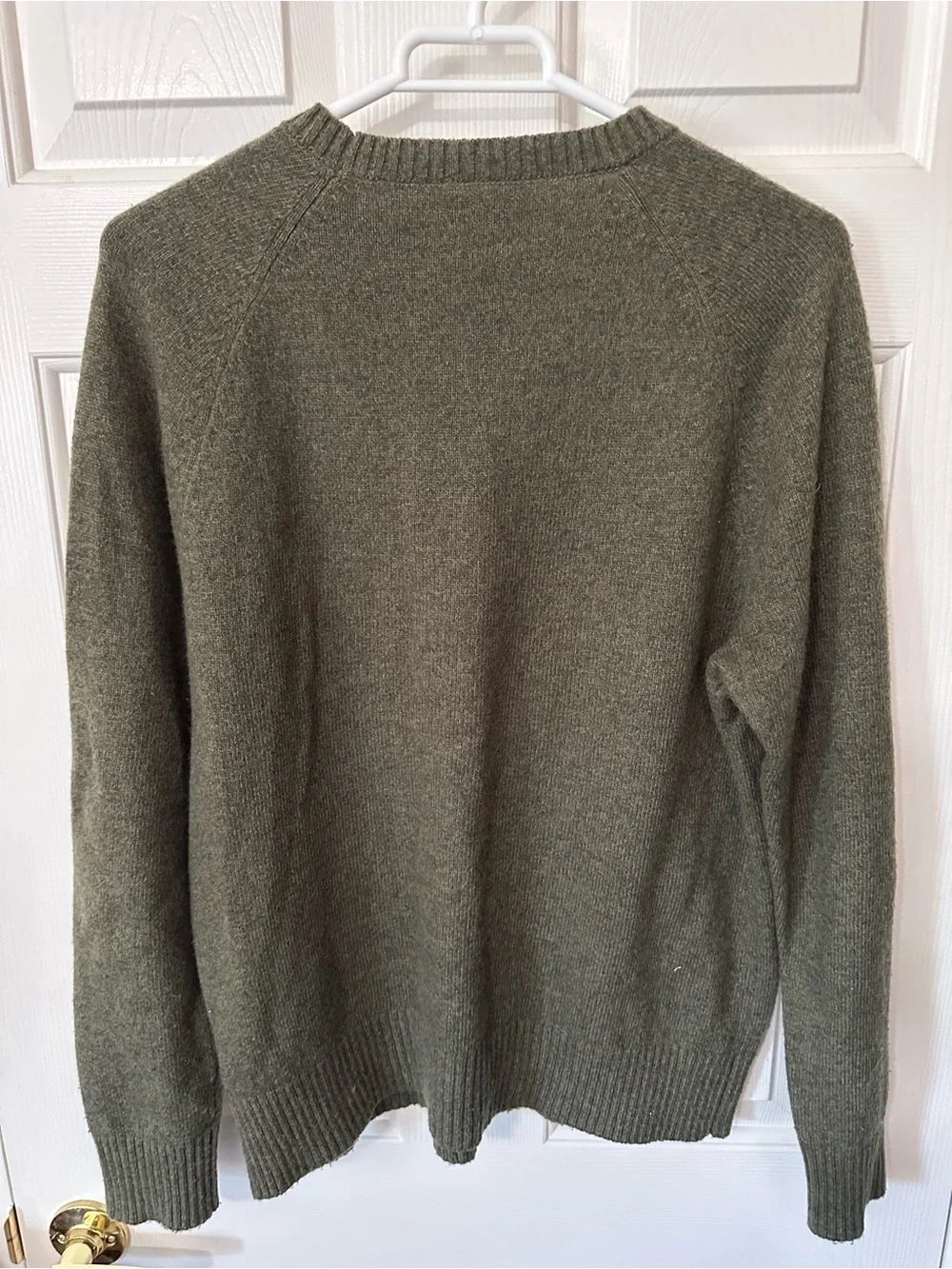J.CREW Men’s Crewneck Pullover Knit Ribbed Lambs Wool Blend Sweater Green M